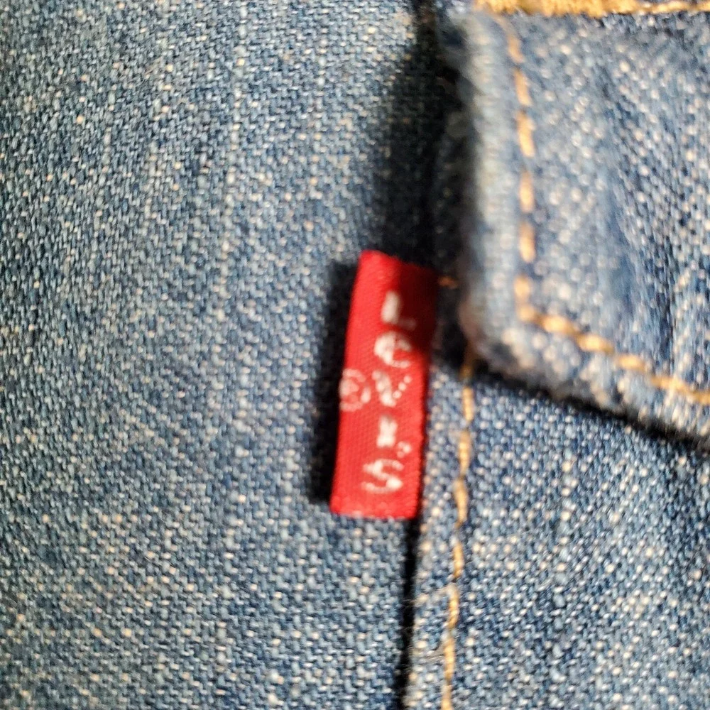 Levis Jean Shirt Mens XL Blue Med Wash Denim Pearl Snap Western Ranch Rodeo Work